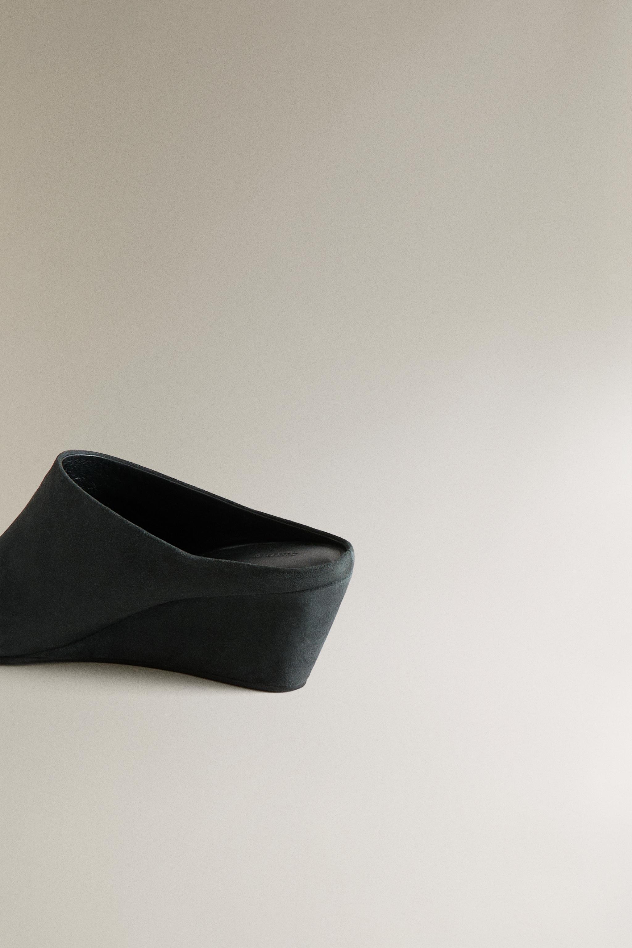 SANDALES COMPENSÉES EN CUIR